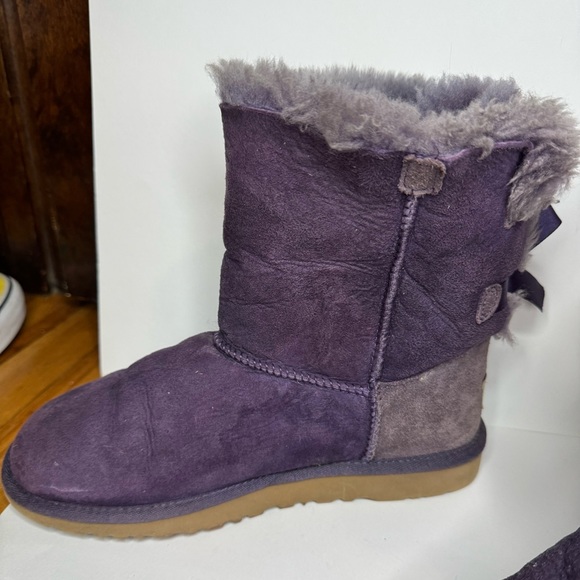* SOLD ON EBAY *Ugg Mini Bailey Bow II Women Ankle Boots Suede Violet Bloom US 6 - Picture 8 of 13